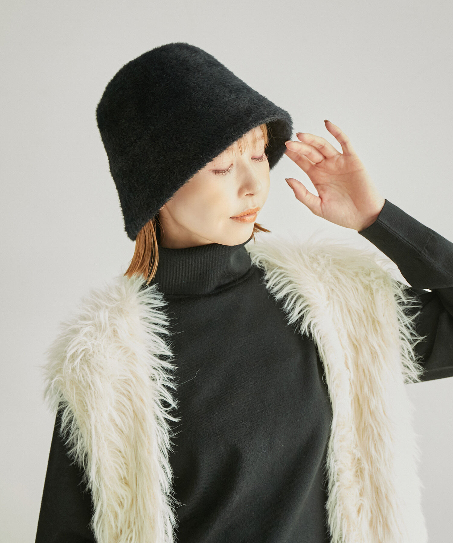 ROPE PICNIC PASSAGE「シャギーハット」|ハット|ブラック(01)