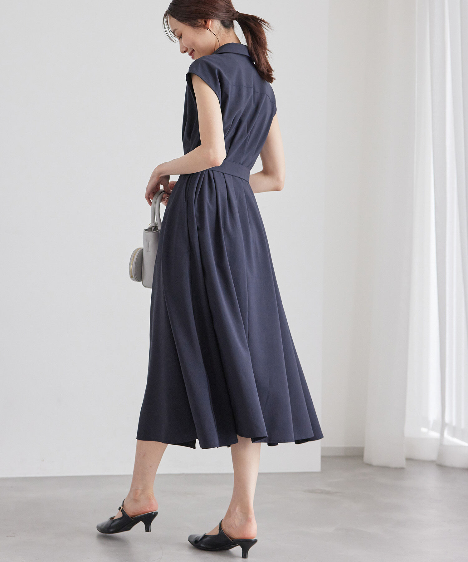 Rope&rsquo;Picnic「【3サイズ展開】シャツコンシャスフレンチスリーブワンピース」|その他|