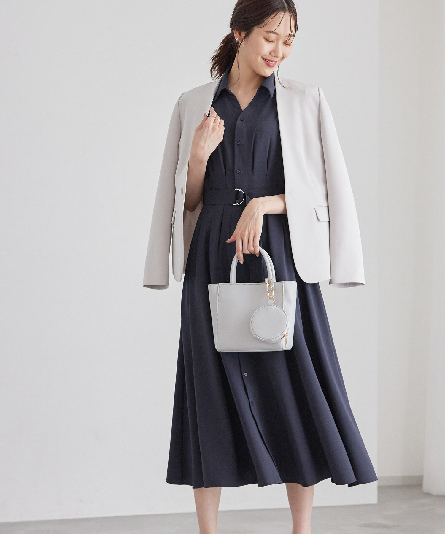 Rope&rsquo;Picnic「【3サイズ展開】シャツコンシャスフレンチスリーブワンピース」|その他|