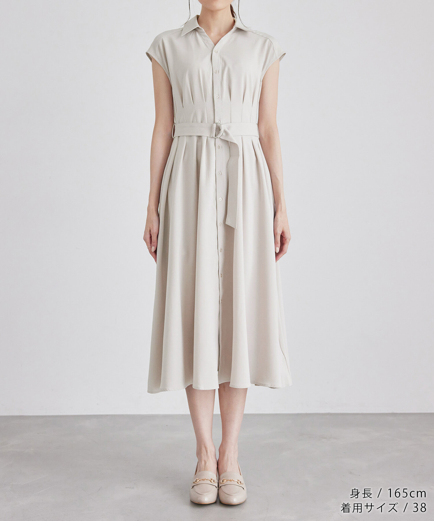 Rope&rsquo;Picnic「【3サイズ展開】シャツコンシャスフレンチスリーブワンピース」|その他|