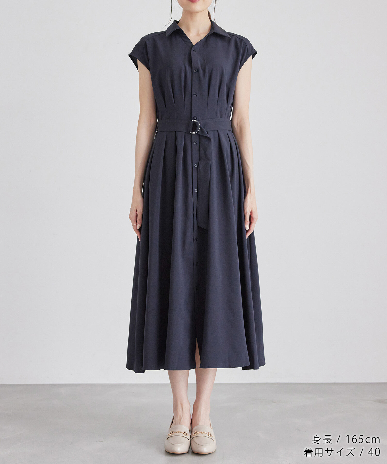 Rope&rsquo;Picnic「【3サイズ展開】シャツコンシャスフレンチスリーブワンピース」|その他|