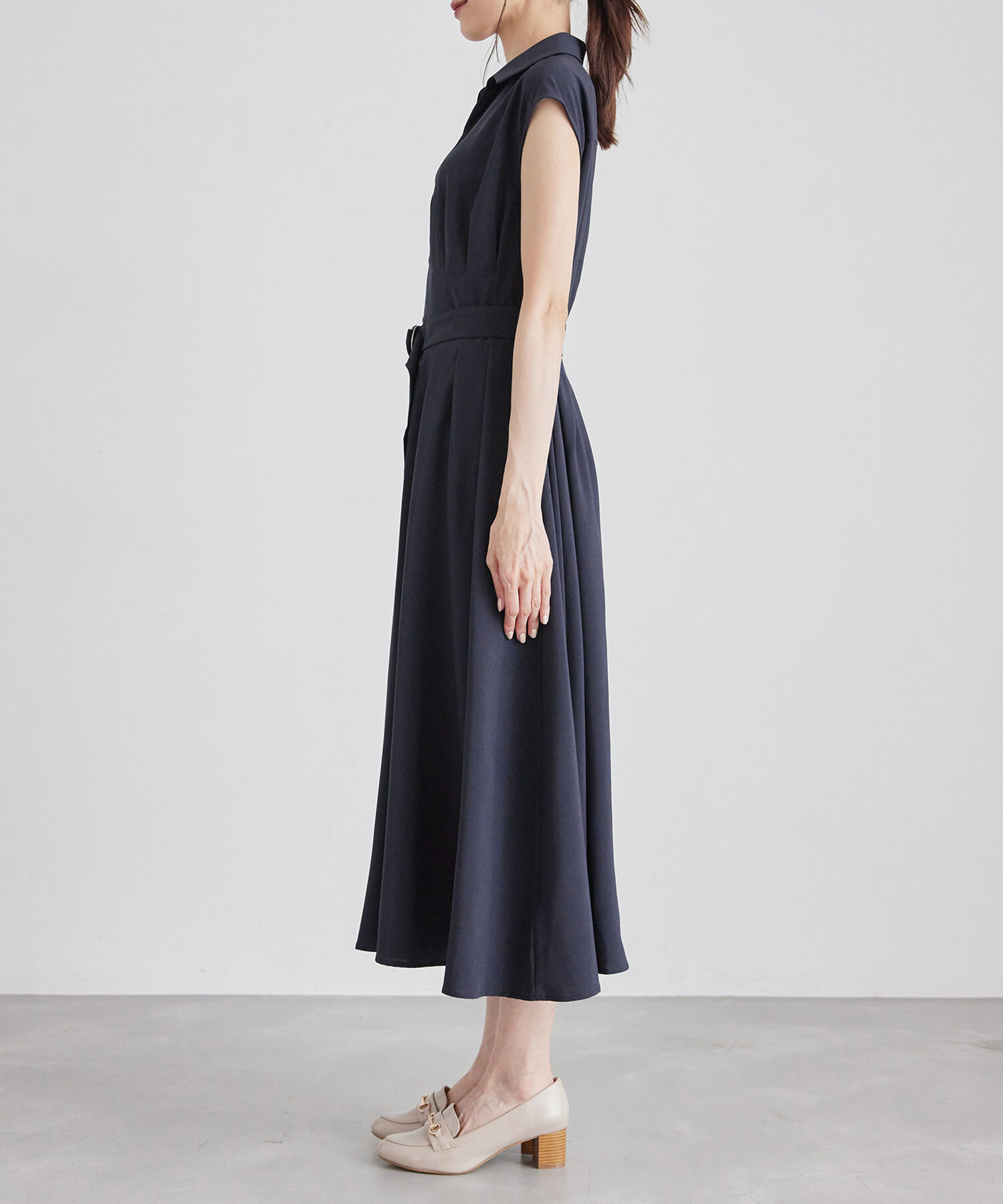 Rope&rsquo;Picnic「【3サイズ展開】シャツコンシャスフレンチスリーブワンピース」|その他|