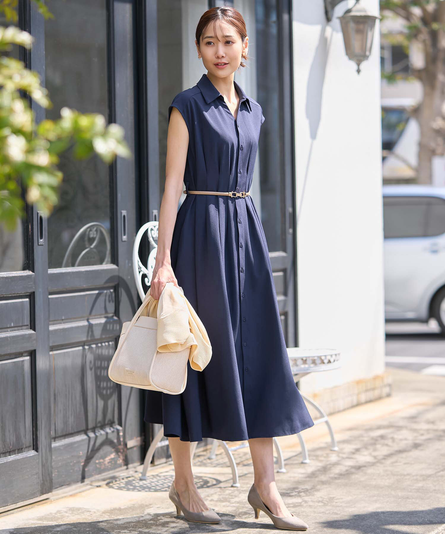 Rope&rsquo;Picnic「【3サイズ展開】シャツコンシャスフレンチスリーブワンピース」|その他|