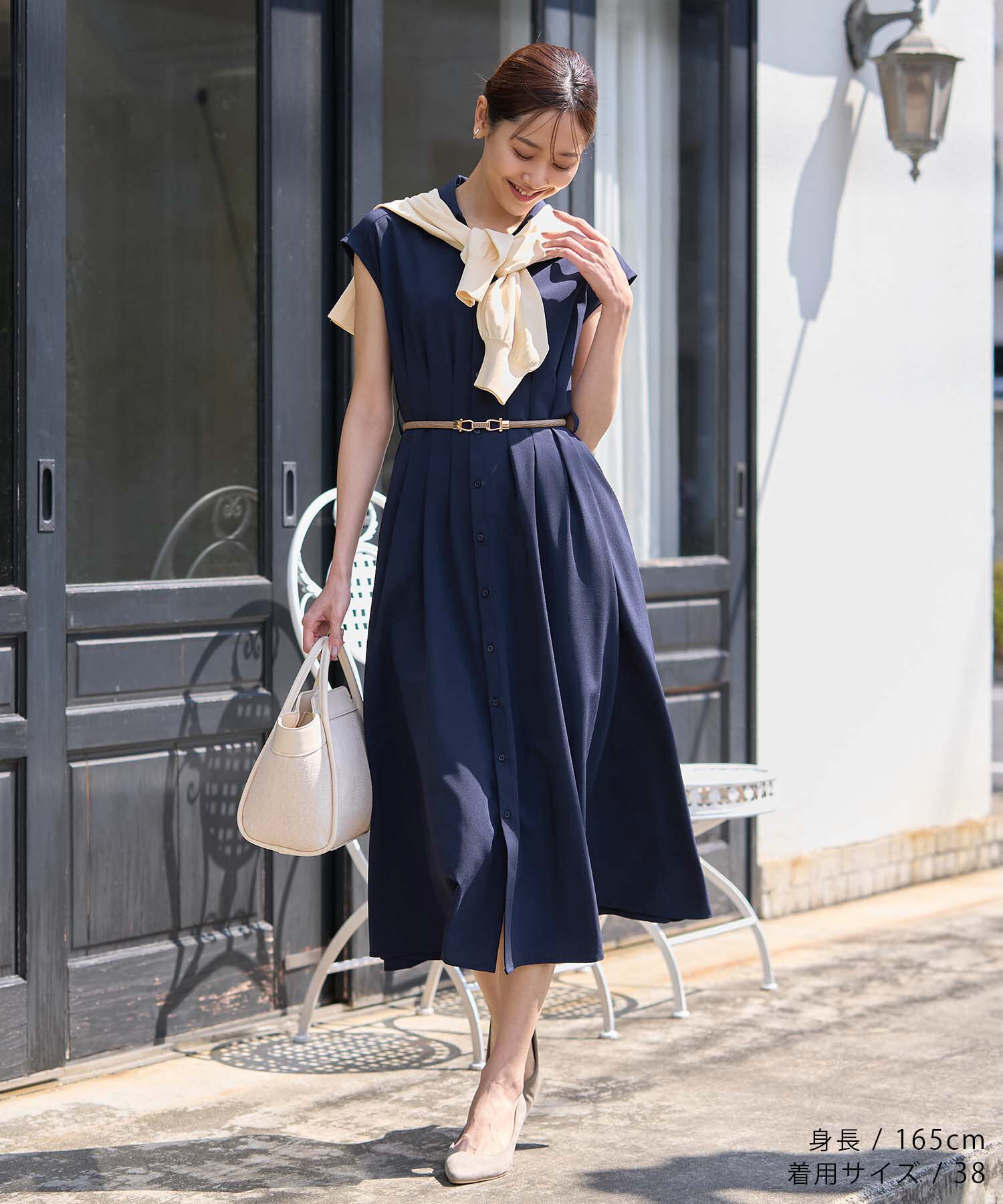 Rope&rsquo;Picnic「【3サイズ展開】シャツコンシャスフレンチスリーブワンピース」|その他|