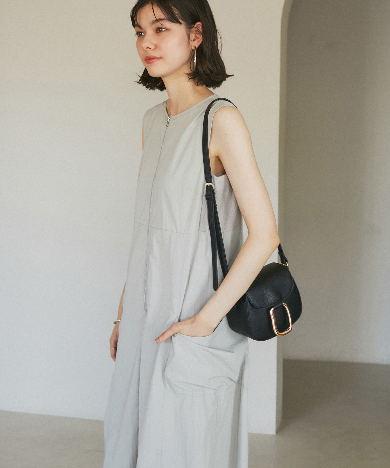 ROPE' PICNIC R「フロントジップサイドリブワンピース/撥水加工・リンクコーデ」|ワンピース|