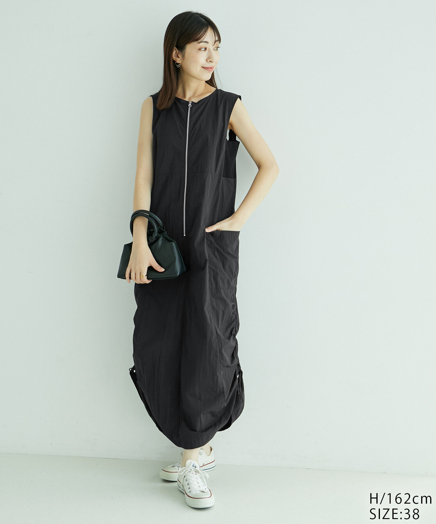 ROPE' PICNIC R「フロントジップサイドリブワンピース/撥水加工・リンクコーデ」|ワンピース|