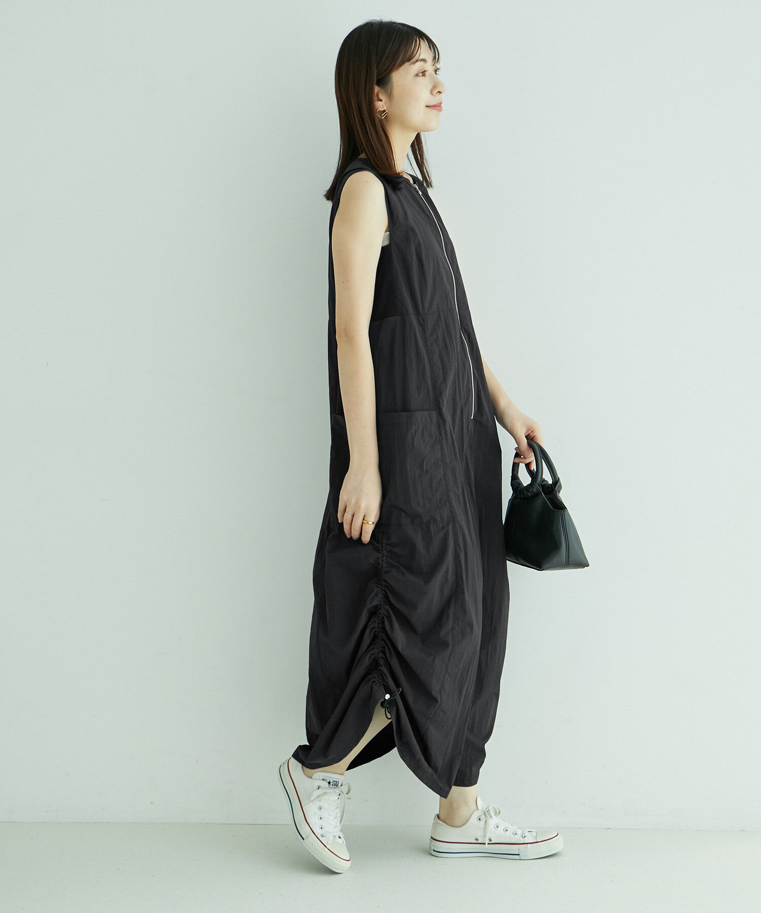 ROPE' PICNIC R「フロントジップサイドリブワンピース/撥水加工・リンクコーデ」|ワンピース|