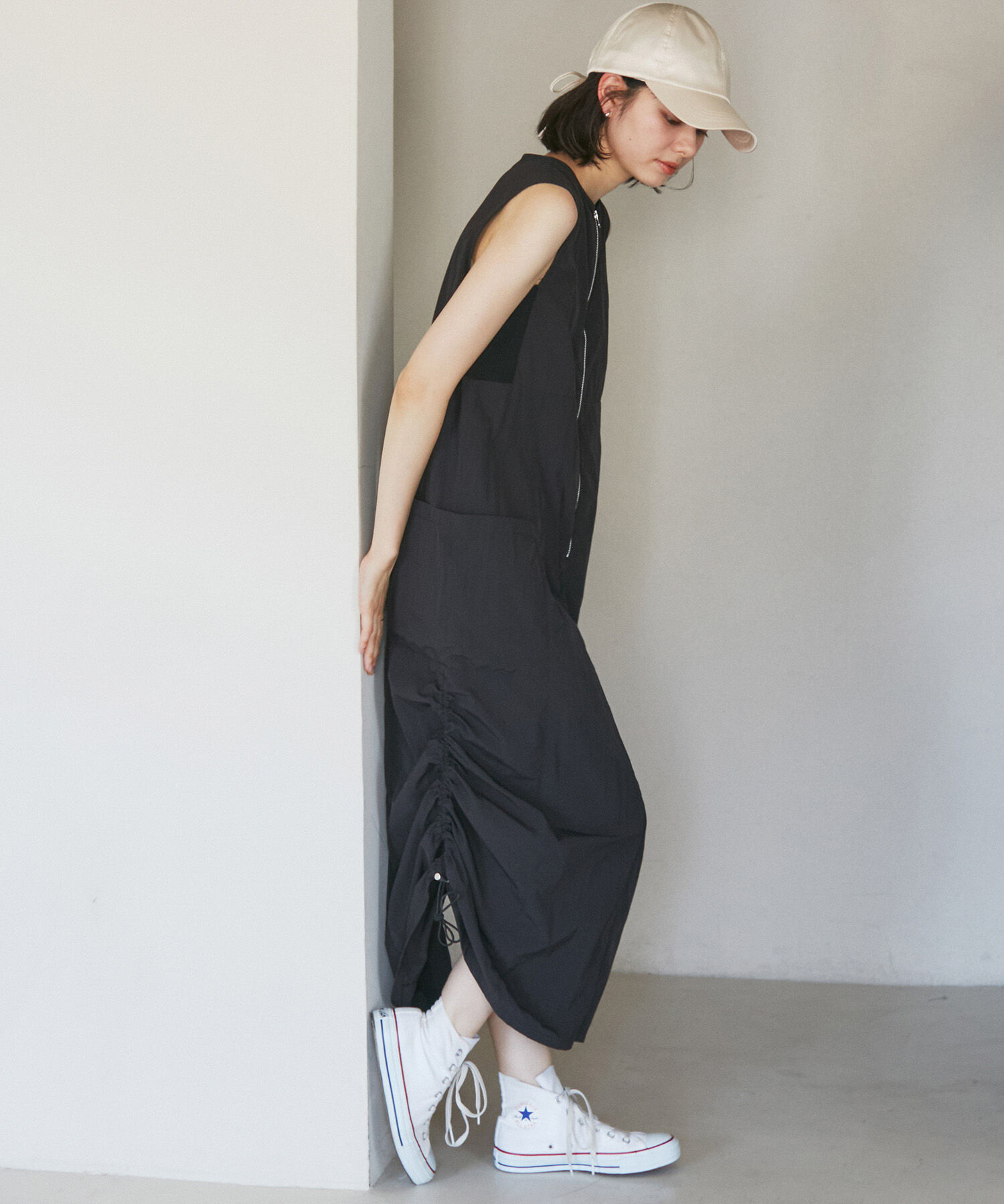 ROPE' PICNIC R「フロントジップサイドリブワンピース/撥水加工・リンクコーデ」|ワンピース|