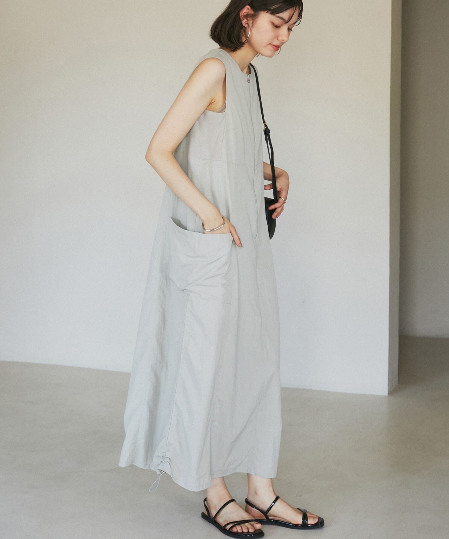 ROPE' PICNIC R「フロントジップサイドリブワンピース/撥水加工・リンクコーデ」|ワンピース|