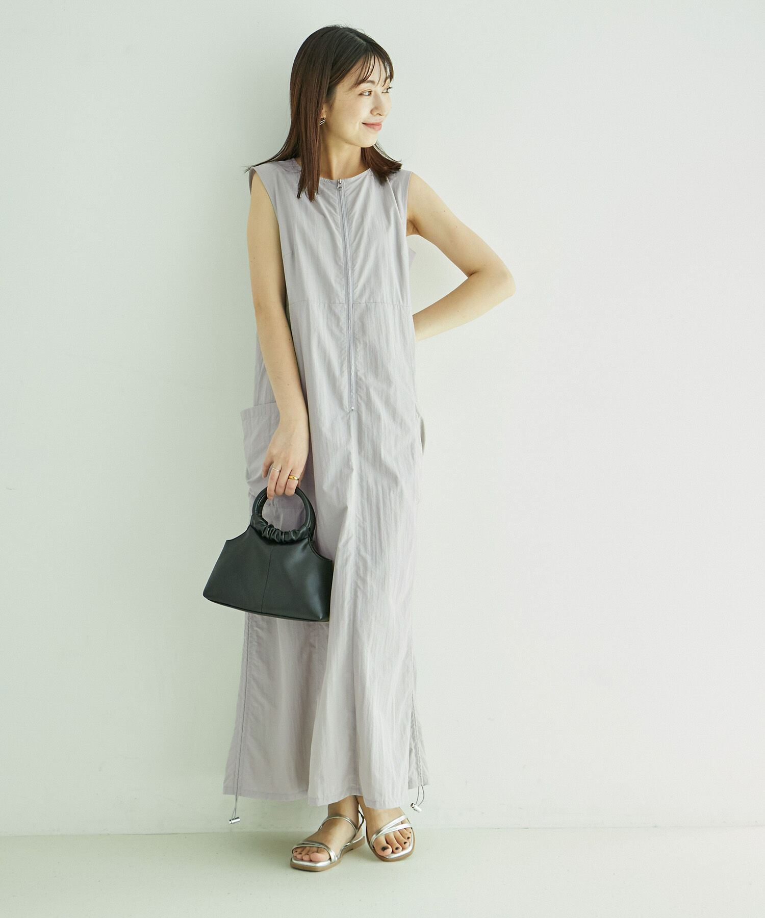 ROPE' PICNIC R「フロントジップサイドリブワンピース/撥水加工・リンクコーデ」|ワンピース|