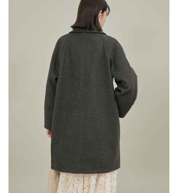 Rope&rsquo;Picnic「【WEB限定カラー:ブラック】ラムライク/チェックオーバーPコート」|ピーコート|