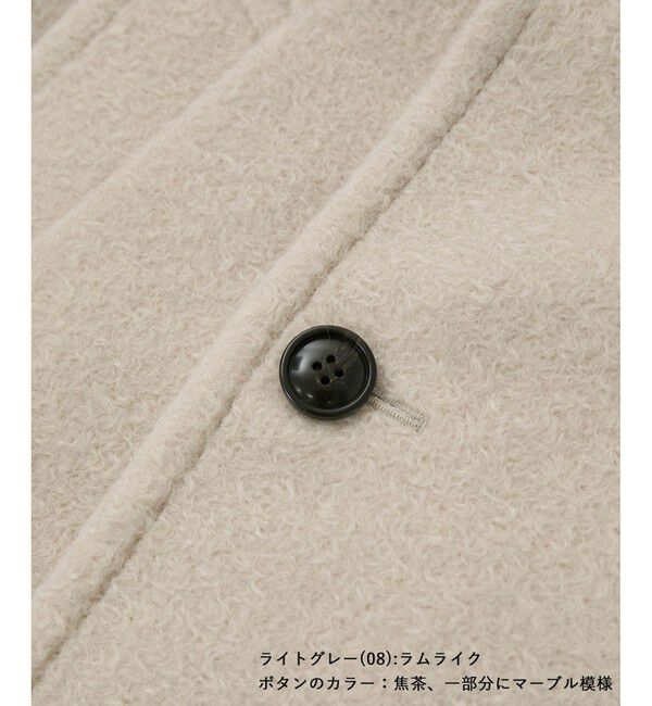 Rope&rsquo;Picnic「【WEB限定カラー:ブラック】ラムライク/チェックオーバーPコート」|ピーコート|