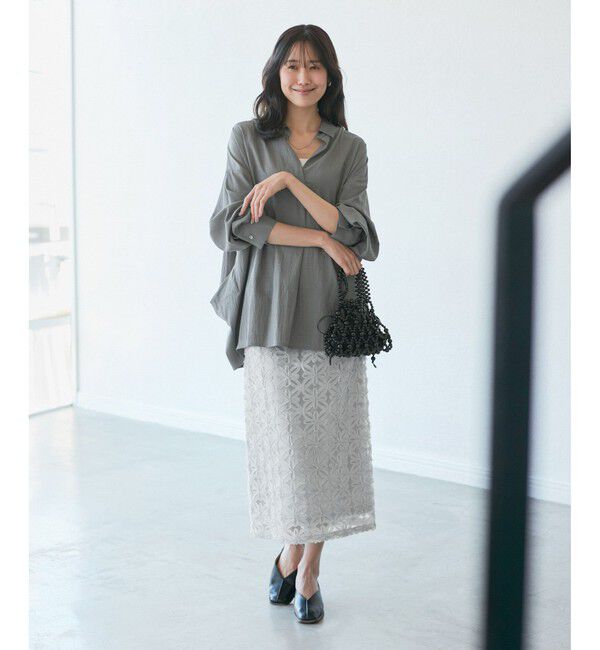Rope&rsquo;Picnic「フラワーチュールレースアイラインスカート」|スカート|