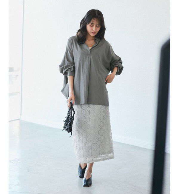 Rope&rsquo;Picnic「フラワーチュールレースアイラインスカート」|スカート|