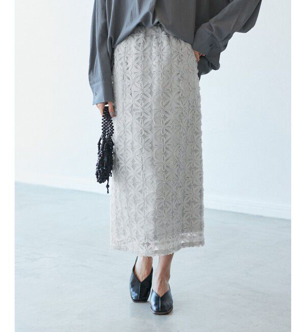 Rope&rsquo;Picnic「フラワーチュールレースアイラインスカート」|スカート|