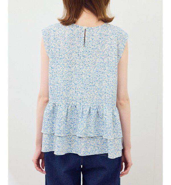 Rope&rsquo;Picnic「小花柄ティアードゼロスリーブブラウス」|シャツ・ブラウス|