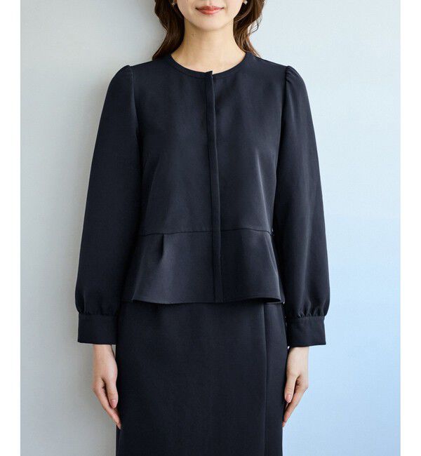 Rope&rsquo;Picnic「【WEB限定】360&deg;ウルトラストレッチ 羽織れるペプラムブラウス/ 花粉ガード・セットアップ対応」|シャツ・ブラウス|