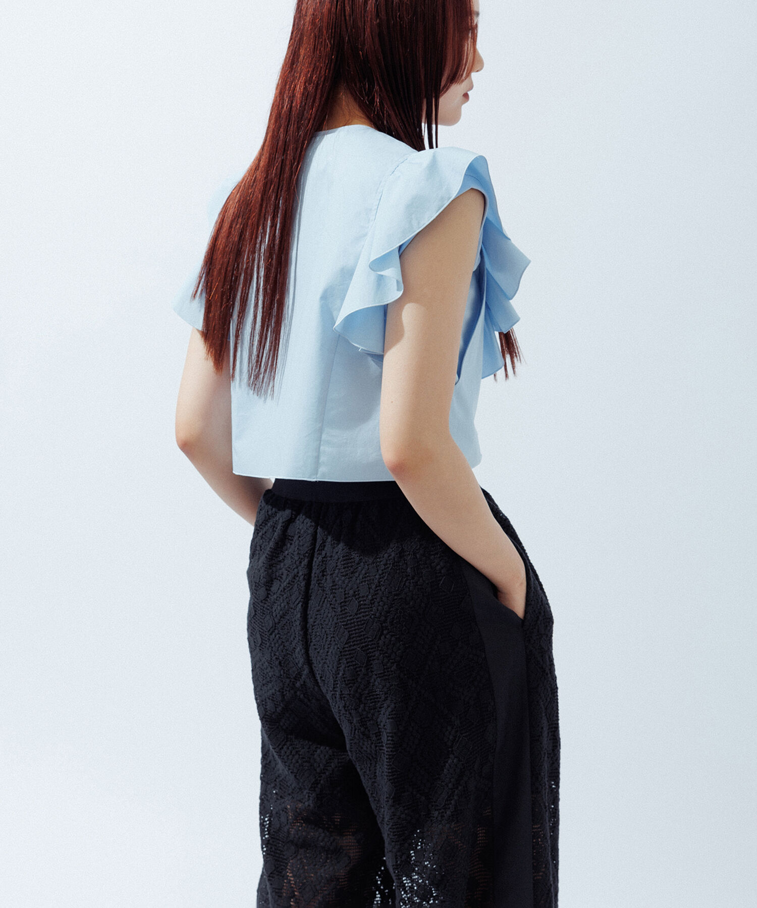 ADAM ET ROPE'「【逸品】フリルセットTシャツ」|Tシャツ・カットソー|