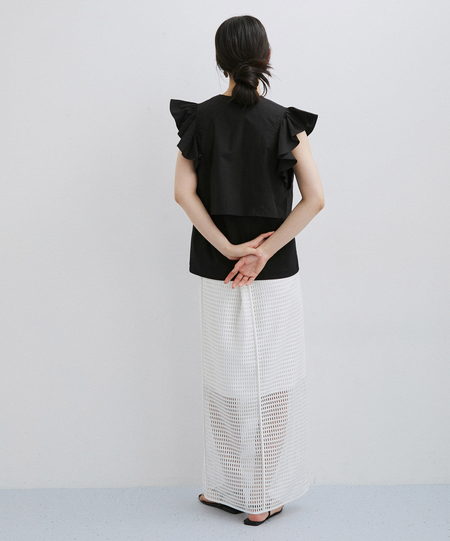 ADAM ET ROPE'「【逸品】フリルセットTシャツ」|Tシャツ・カットソー|