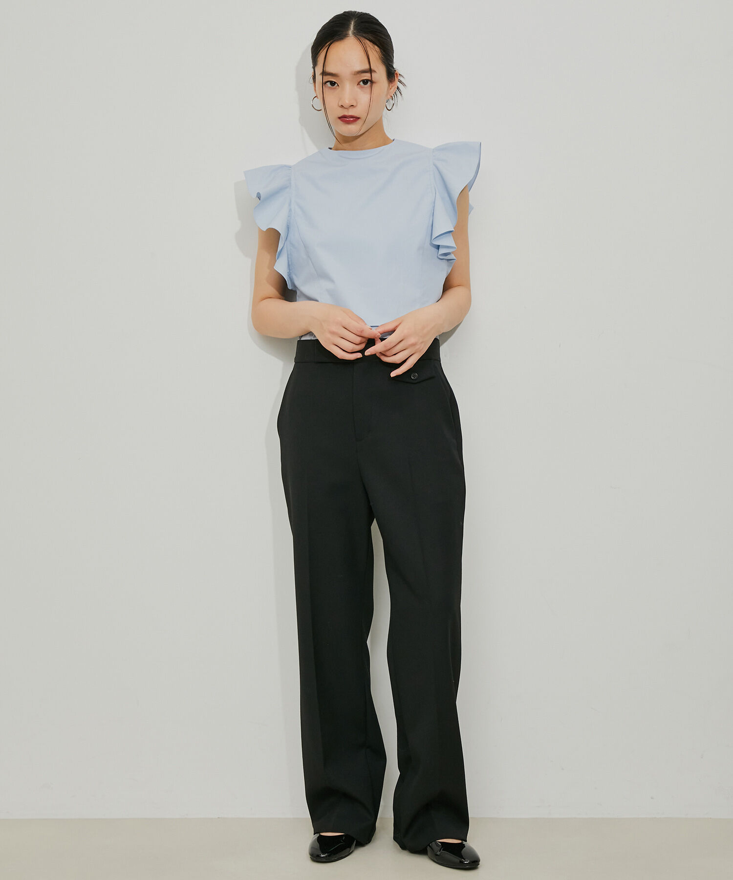 ADAM ET ROPE'「【逸品】フリルセットTシャツ」|Tシャツ・カットソー|