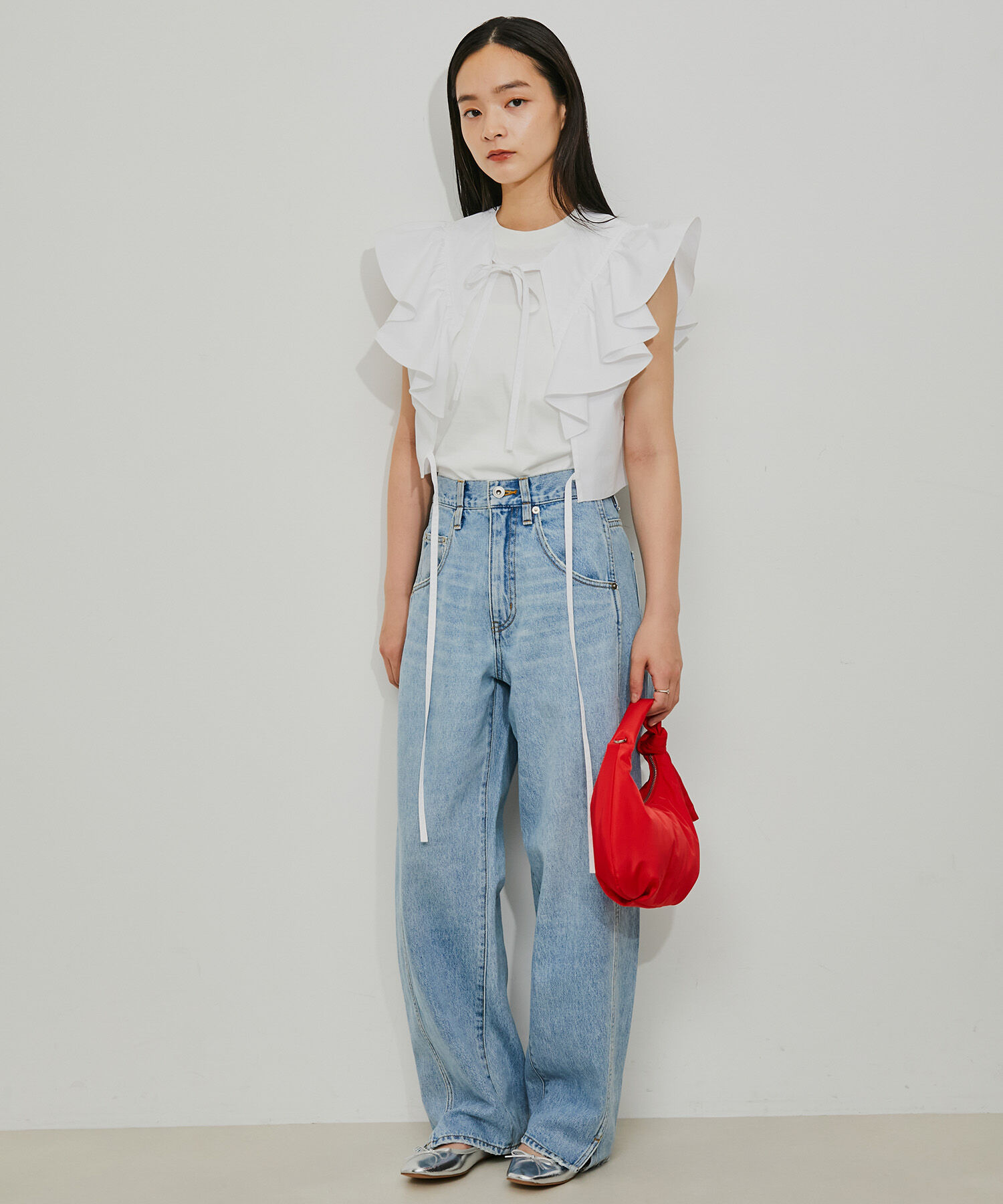 ADAM ET ROPE'「【逸品】フリルセットTシャツ」|Tシャツ・カットソー|