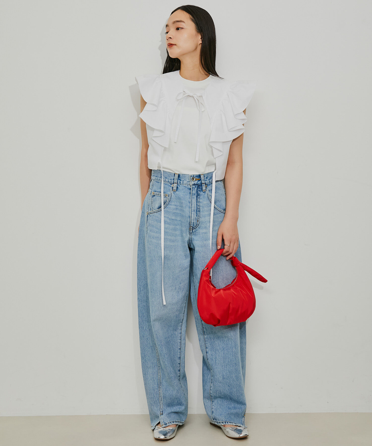 ADAM ET ROPE'「【逸品】フリルセットTシャツ」|Tシャツ・カットソー|