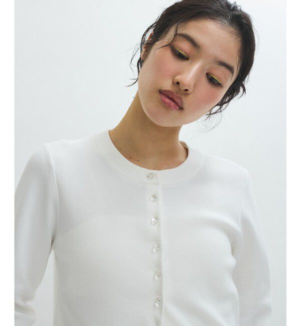 ADAM ET ROPE'「【サステナブル】クールタッチロングスリーブカーディガン」|カーディガン|