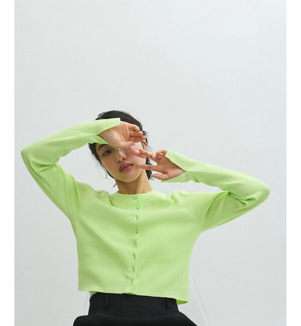 ADAM ET ROPE'「【サステナブル】クールタッチロングスリーブカーディガン」|カーディガン|