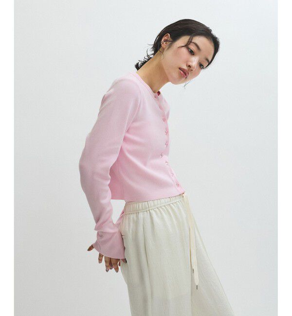 ADAM ET ROPE'「【サステナブル】クールタッチロングスリーブカーディガン」|カーディガン|