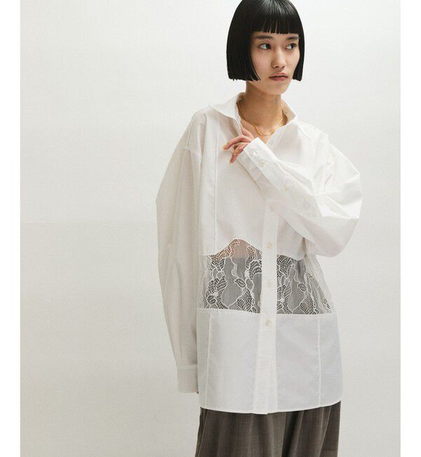 ADAM ET ROPE'「ウエストレースシャツ」|シャツ・ブラウス|