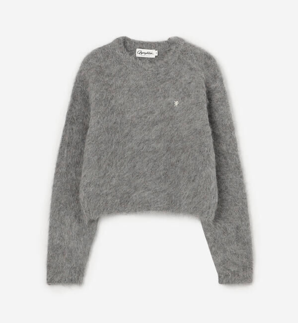 GYMPHLEX「Gymphlex | シャギーニット ショートプルオーバー WOMEN」|ニット・セーター|GREY