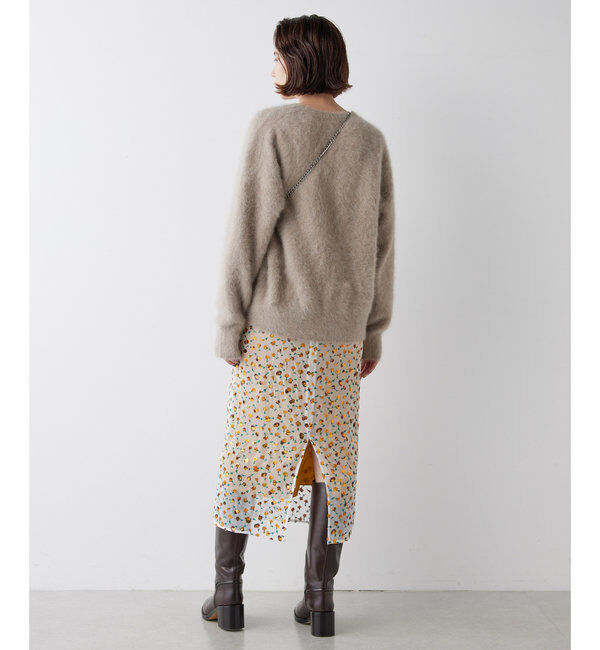  「カシミヤ混クルーネックファーニット」|ニット・セーター|