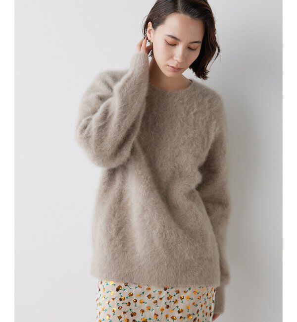  「カシミヤ混クルーネックファーニット」|ニット・セーター|