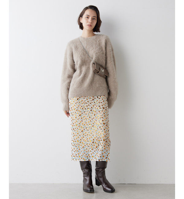  「カシミヤ混クルーネックファーニット」|ニット・セーター|