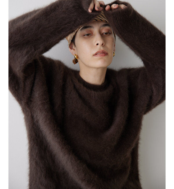  「カシミヤ混クルーネックファーニット」|ニット・セーター|