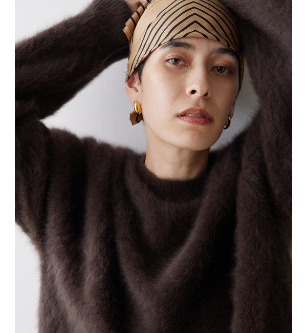  「カシミヤ混クルーネックファーニット」|ニット・セーター|