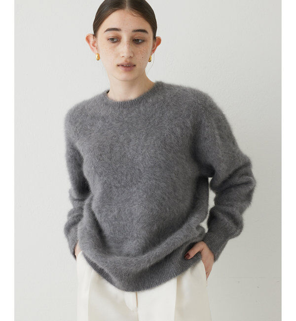  「カシミヤ混クルーネックファーニット」|ニット・セーター|