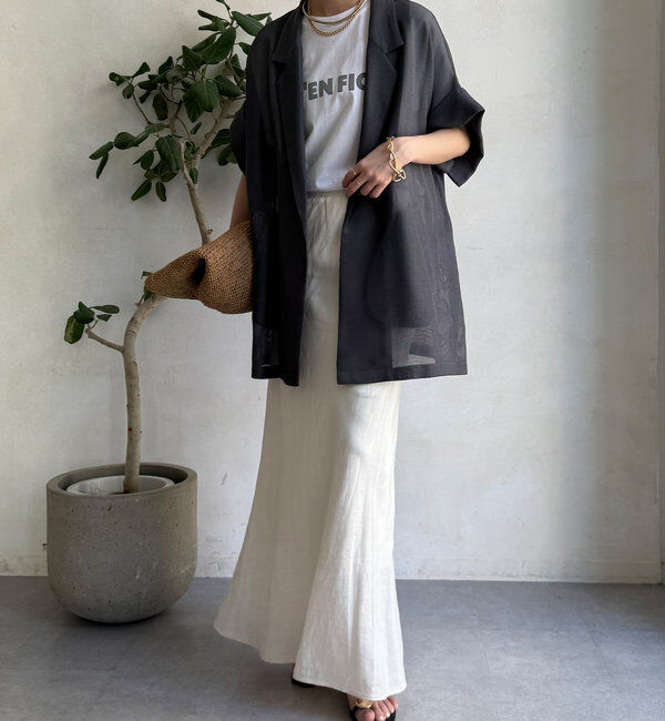  「【新色追加】メッシュ半袖ジャケット」|テーラードジャケット|