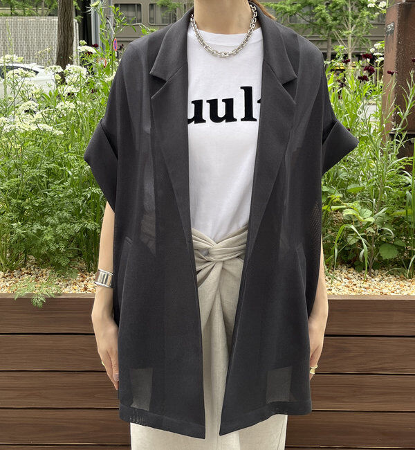  「【新色追加】メッシュ半袖ジャケット」|テーラードジャケット|