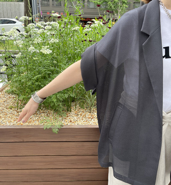  「【新色追加】メッシュ半袖ジャケット」|テーラードジャケット|