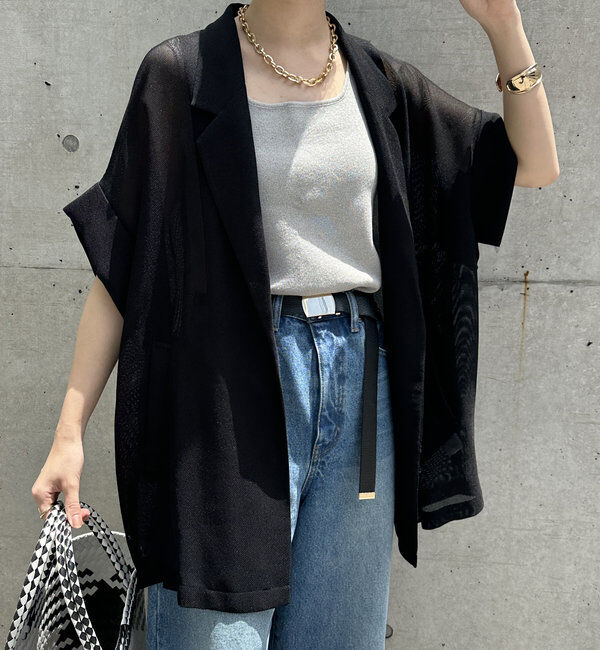  「【新色追加】メッシュ半袖ジャケット」|テーラードジャケット|