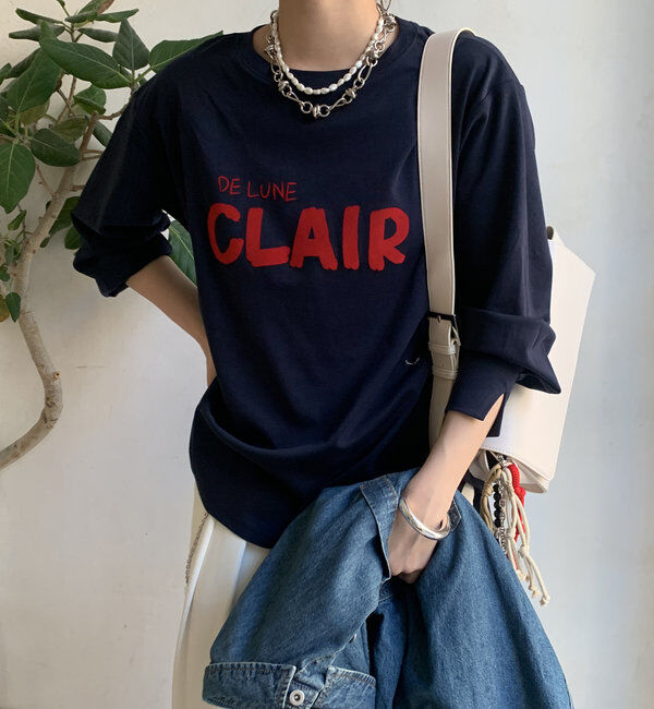  「【WEB限定】CLAIRハンドロゴロンTEE」|Tシャツ・カットソー|ネイビー