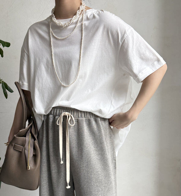  「【WEB限定】バックギャザーチュールプルオーバー」|Tシャツ・カットソー|オフホワイト