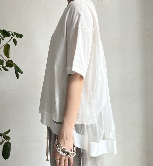  「【WEB限定】バックギャザーチュールプルオーバー」|Tシャツ・カットソー|