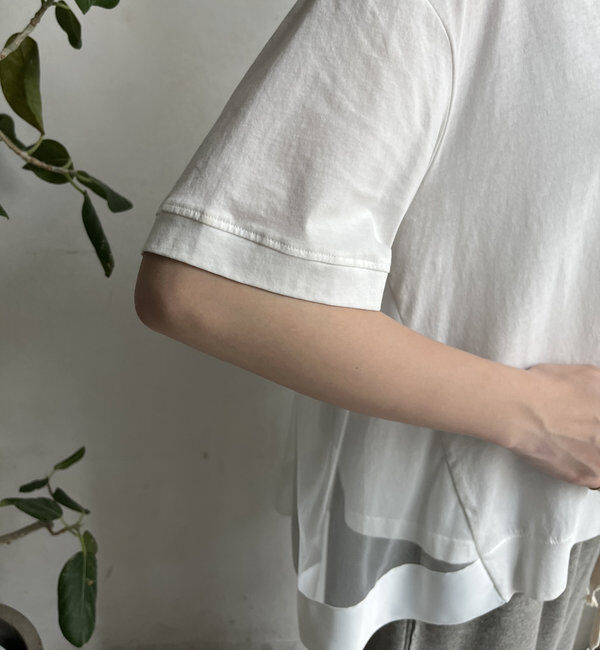  「【WEB限定】バックギャザーチュールプルオーバー」|Tシャツ・カットソー|