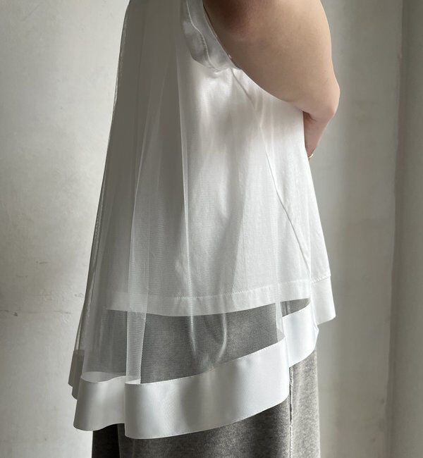  「【WEB限定】バックギャザーチュールプルオーバー」|Tシャツ・カットソー|