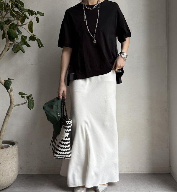  「【WEB限定】バックギャザーチュールプルオーバー」|Tシャツ・カットソー|