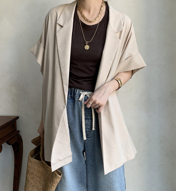  「【WEB限定】ビッグスリーブレスジャケット」|テーラードジャケット|