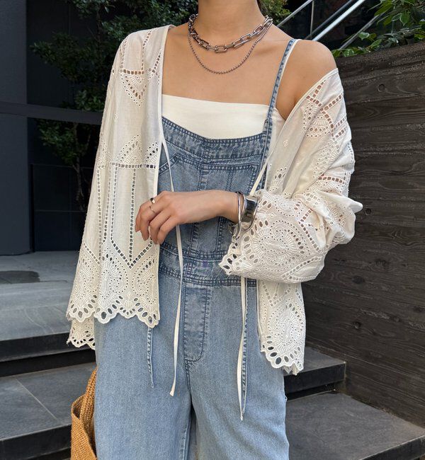  「刺繍レースカーディガン」|シャツ・ブラウス|