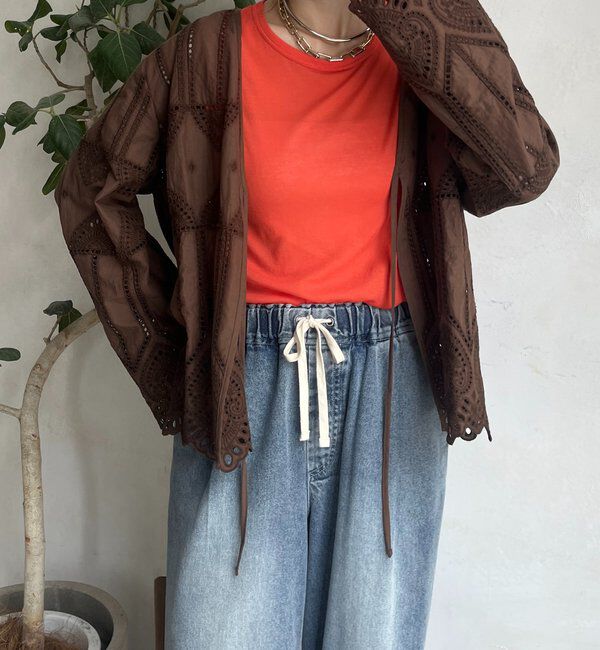  「刺繍レースカーディガン」|シャツ・ブラウス|